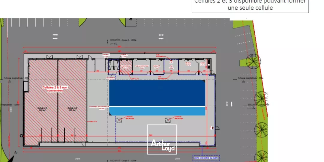 A proximité immédiate du Site TOTAL, Pau - ensemble de locaux neufs à louer, 441 m² divisibles à partir de 207 m² avec 44 places de parking